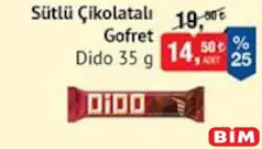 ÜLKER DİDO SÜTLÜ ÇİKOLATALI GOFRET 35 G